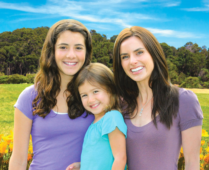 mother and daughters after Channing Dental Berkeley, CA